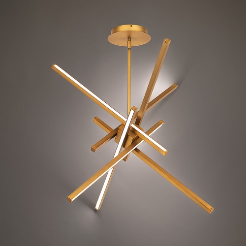 Parallax 39-Inch LED Pendant in Aged Brass 3000K by WAC Lighting
