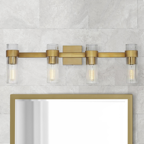 Chapman & Meyers 30-Inch Geneva Burnished Brass Bath Vanity Light by Visual Comfort Studio