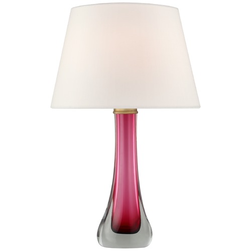 Visual Comfort Signature Collection Julie Neill Christa Table Lamp in Cerise Glass by Visual Comfort Signature JN3711CERL
