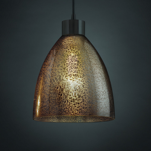 Justice Design Group Justice Design Group Pendants Dark Bronze Pendant Light with Bowl / Dome Shade FSN-8814-18-MROR-DBRZ-BKCD