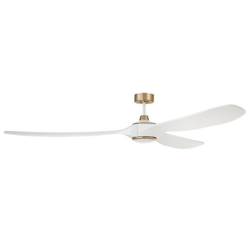 Envy 84 White & Satin Brass LED Ceiling Fan by Craftmade Lighting