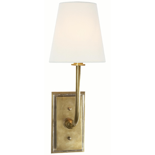 Visual Comfort Signature Collection Thomas O'brien Hulton Hand-Rubbed Antique Brass Sconce