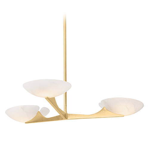 Corbett Lighting Malachite Vintage Gold Leaf Chandelier