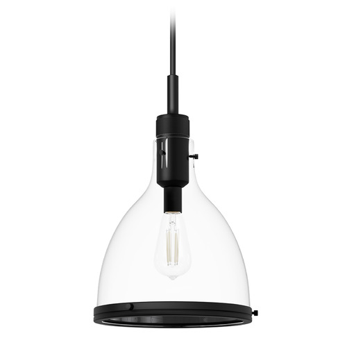 Hunter Fan Company Van Nuys Matte Black Pendant Light with Bowl / Dome Shade