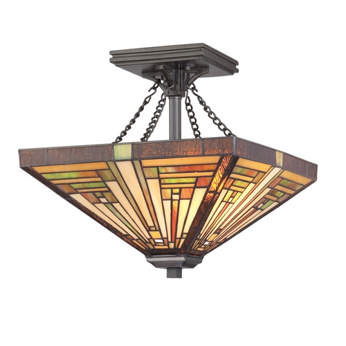 Stephen Semi-Flush Mount in Vintage Bronze by Quoizel Lighting