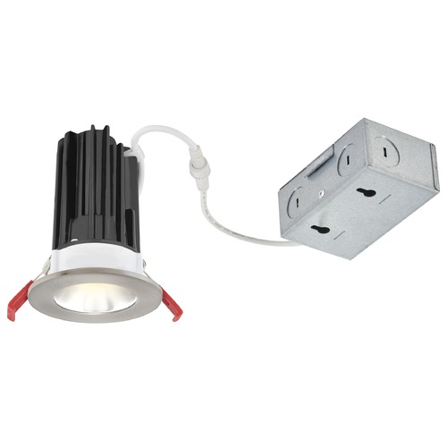 2'' LED Canless 15W Brushed Nickel/Brushed Nickel Recessed Downlight 2700K 24Deg IC Rated By Recesso