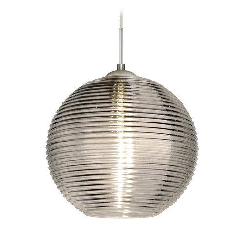 Besa Lighting Kristall Satin Nickel LED Pendant Light with Globe Shade