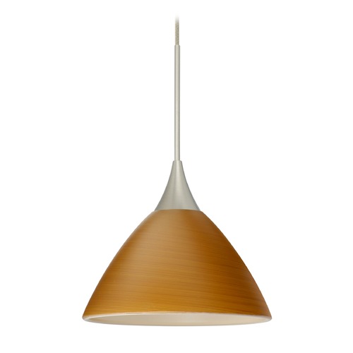 Besa Lighting Besa Lighting Domi Satin Nickel LED Mini-Pendant Light with Bell Shade 1XT-1743OK-LED-SN