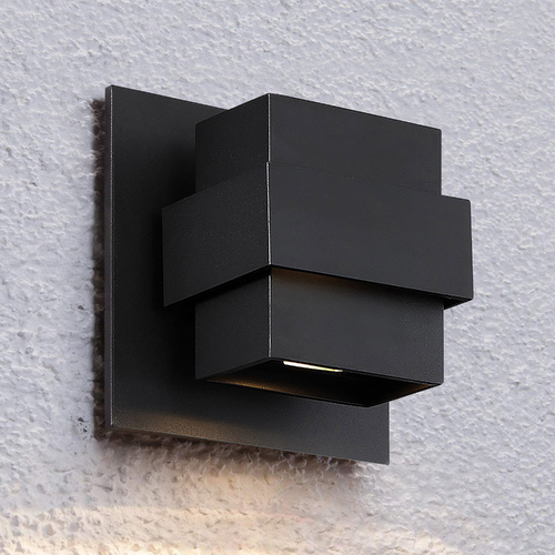 Modern Forms by WAC Lighting Pandora 7-Inch LED Outdoor Wall Light in Black by Modern Forms WS-W30507-BK