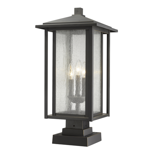 Z-Lite Aspen Oil Rubbed Bronze Post Light by Z-Lite 554PHXLS-SQPM-ORB