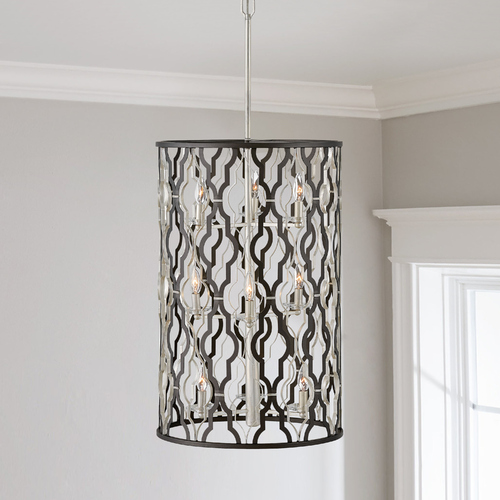 Hinkley Portico 19-Inch Glacial & Metallic Matte Bronze Pendant by Hinkley Lighting 3069GG