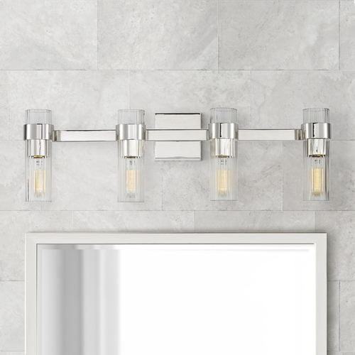 Chapman & Meyers 30-Inch Geneva Polished Nickel Bath Vanity Light by Visual Comfort Studio
