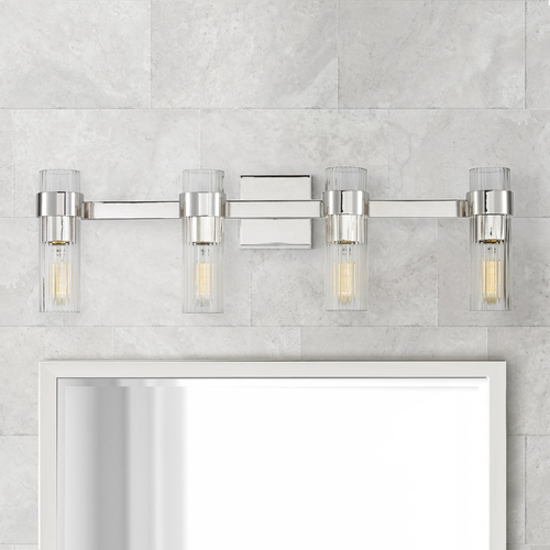 Visual Comfort Studio Collection Chapman & Meyers 30-Inch Geneva Polished Nickel Bath Vanity Light by Visual Comfort Studio CV1024PN