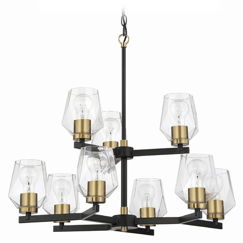 Avante Grand Flat Black & Satin Brass Chandelier by Craftmade Lighting