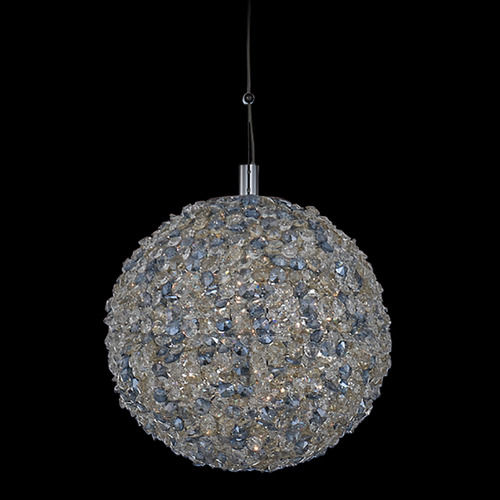 Allegri Crystal Lina Polished Chrome LED Mini-Pendant Light with Globe Shade