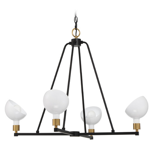 Crystorama Lighting Gigi Black & Aged Brass Chandelier