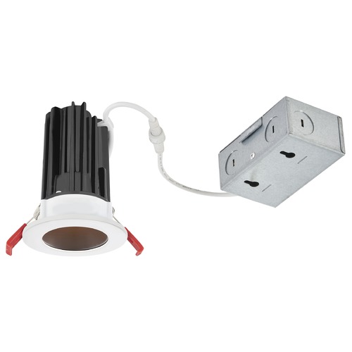 2'' LED Canless 15W White/Bronze Recessed Downlight 2700K 24Deg IC Rated By Recesso