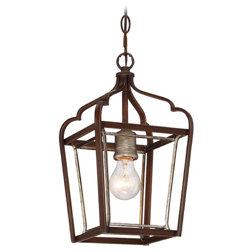 Minka Lavery Astrapia Dark Rubbed Sienna with Aged Silver Mini Pendant by Minka Lavery 4341-593