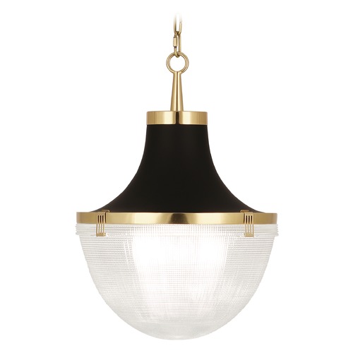 Brighton Pendant in Antique Brass & Matte Black Paint by Robert Abbey