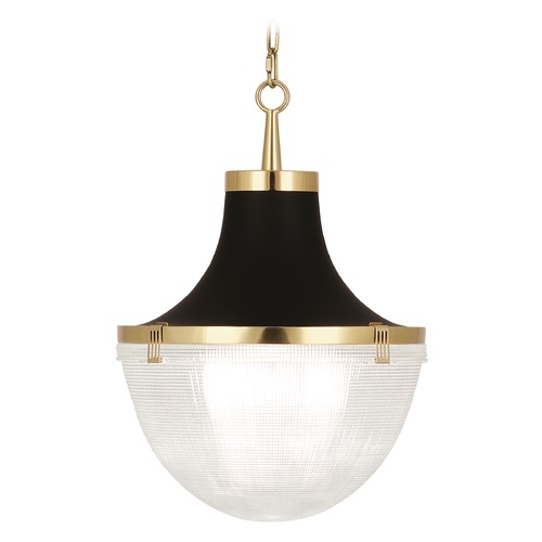 Robert Abbey Lighting Brighton Pendant in Antique Brass & Matte Black Paint by Robert Abbey 3391