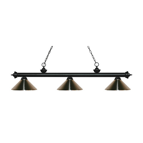 Z-Lite Riviera Matte Black Billiard Light by Z-Lite 200-3MB-MBN