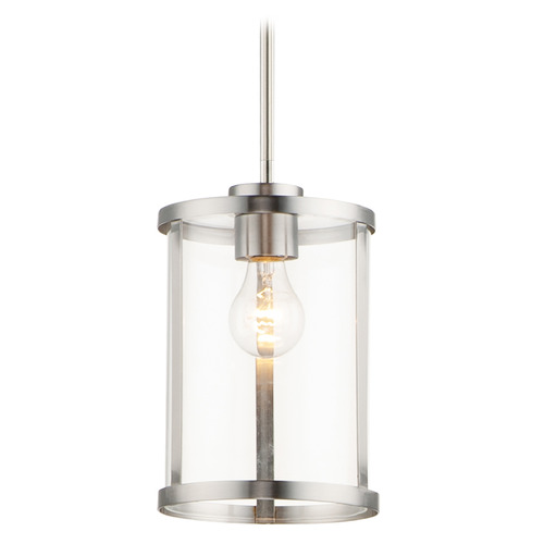 Maxim Lighting Sentinel Satin Nickel Mini-Pendant Light with Cylindrical Shade