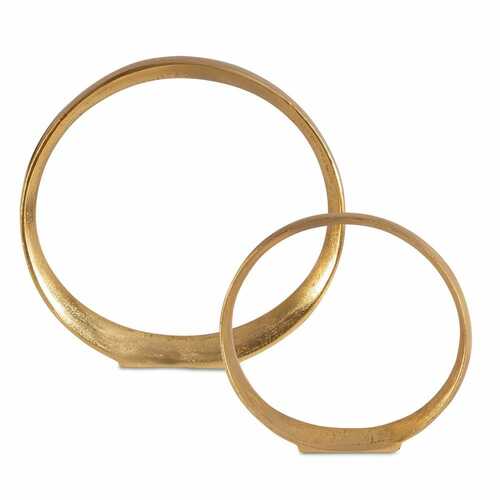 Jimena Ring Sculptures in Gold Set of 2 by Uttermost Lighting