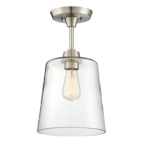 10-Inch Wide Semi-Flush Mount in Brushed Nickel by Meridian