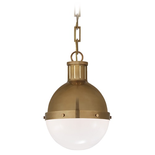 Visual Comfort Signature Collection Thomas OBrien Hicks Small Pendant in Antique Brass by Visual Comfort Signature TOB5062HABWG