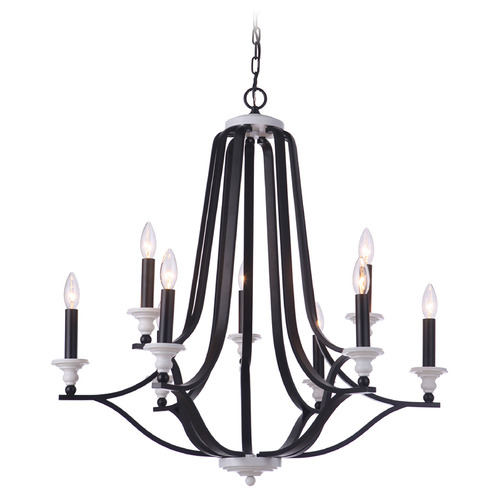 Craftmade Lighting Esme Flat Black & Matte White Chandelier by Craftmade Lighting 57629-FBMWW