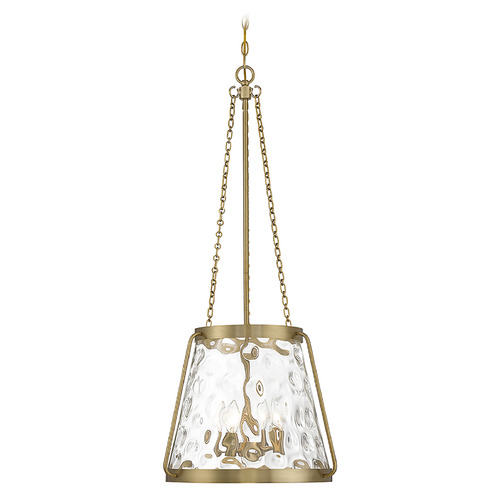 Savoy House Lighting Warm Brass Pendant Light with Empire Shade
