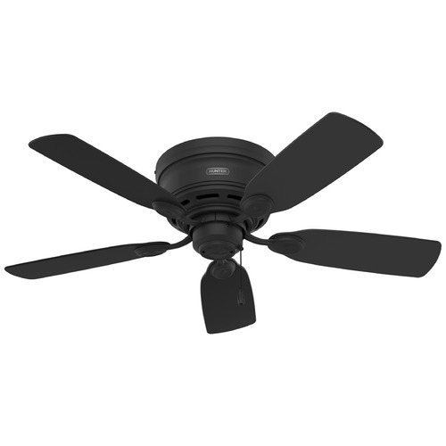 Hunter Fan Company Low Profile Matte Black Ceiling Fan Without Light