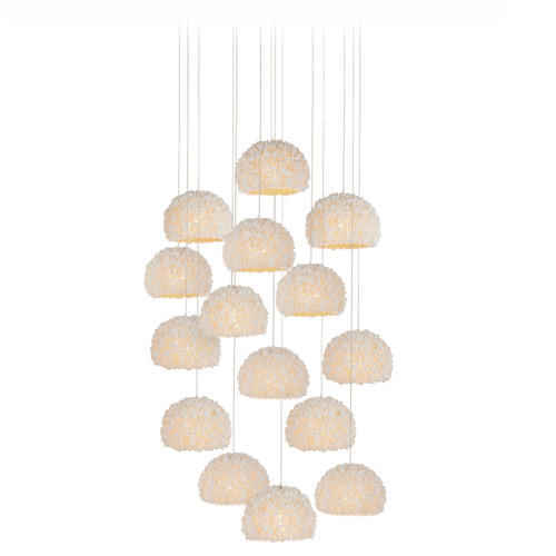 Currey and Company Lighting Currey and Company Virtu Silver Multi-Light Pendant with Bowl / Dome Shade 9000-1180