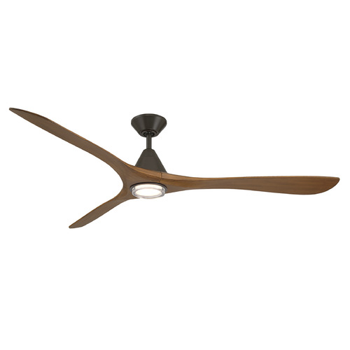 Modern Forms by WAC Lighting Modern Forms Carve Bronze & Distressed Koa LED Ceiling Fan with Light FR-D2504-72L-BZ/DK