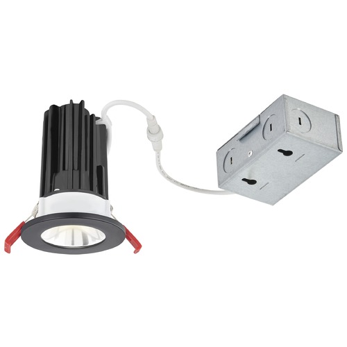 2'' LED Canless 15W Black/Chrome Recessed Downlight 2700K 24Deg IC Rated By Recesso