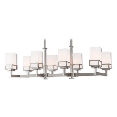 Livex Lighting Livex Lighting Harding Brushed Nickel Island Light with Rectangle Shade 40198-91