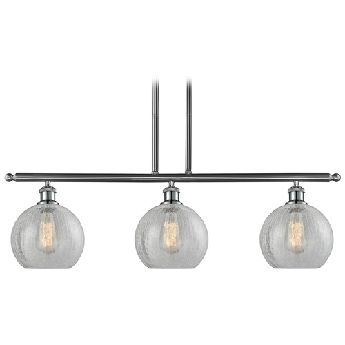 Innovations Lighting Innovations Lighting Athens Brushed Satin Nickel Island Light with Globe Shade 516-3I-SN-G125