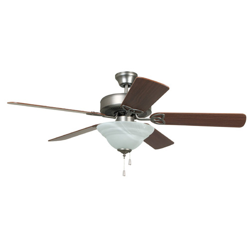 Builder Deluxe 52-Inch Brushed Polished Nickel LED Ceiling Fan by Craftmade Lighting