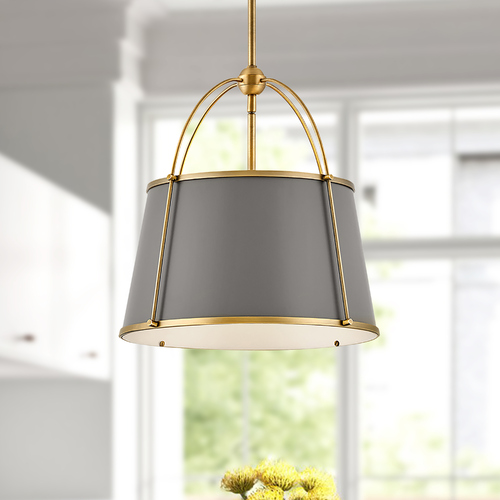 Hinkley Clarke 16.25-Inch Pendant in Dark Brass & Grey by Hinkley Lighting 4894LDB