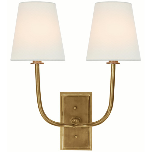 Visual Comfort Signature Collection Thomas O'brien Hulton Hand-Rubbed Antique Brass Sconce