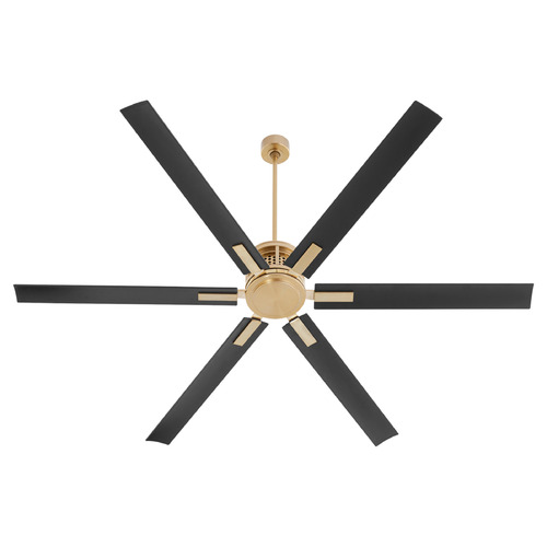 Quorum Lighting Zeus Aged Brass Ceiling Fan Without Light by Quorum Lighting 10806-80