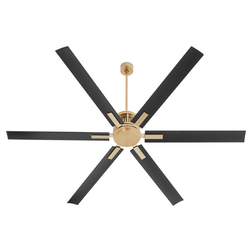 Zeus Aged Brass Ceiling Fan Without Light by Quorum Lighting