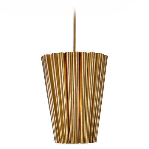 Kalco Lighting Ripple Bright Gold Leaf Pendant Light