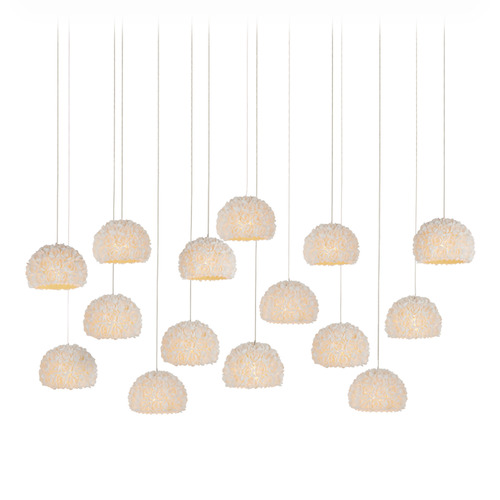 Currey and Company Lighting Currey and Company Virtu Silver Multi-Light Pendant with Bowl / Dome Shade 9000-1181