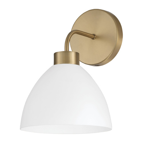 Homeplace By Capital Lighting Ross Aged Brass & White Sconce