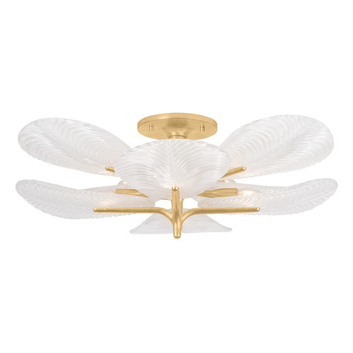 Corbett Lighting Kamal Vintage Gold Leaf Semi-Flushmount Light