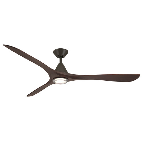 Modern Forms Carve Bronze & Dark Walnut LED Ceiling Fan with Light