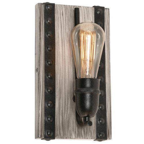 Afx Lighting Noah Distressed Grey & Black Sconce