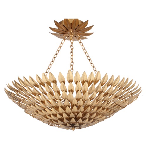 Crystorama Lighting Broche Antique Gold Semi-Flushmount Light