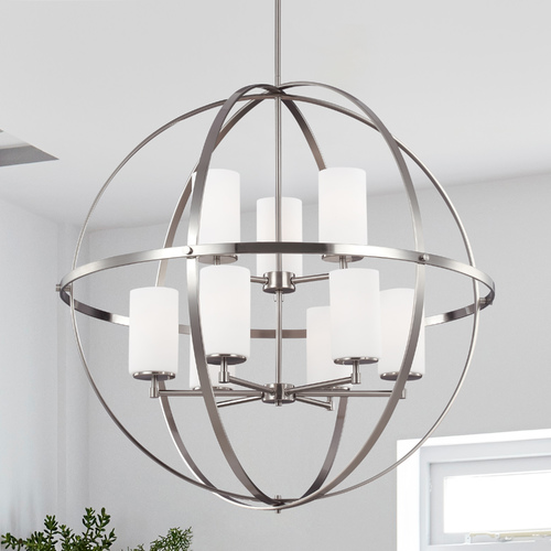 Alturas 32.50-Inch Orb Chandelier in Brushed Nickel by Generation Lighting